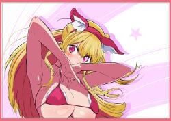 1girls alternate_breast_size bare_armpits bare_arms bare_chest bare_hands bare_midriff bare_shoulders bare_skin blonde_eyebrows blonde_female blonde_hair blonde_hair blonde_hair_female blush blush_face blushing_at_viewer blushing_female blushing_lines busty busty_female busty_girl busty_teen closed_mouth_smile coriponz exposed_armpits exposed_arms exposed_chest exposed_midriff exposed_shoulders exposed_skin eyebrows_visible_through_hair female hairband head_tilt high_school_student hoshino_ruby idol long_hair oshi_no_ko pink_eyes pink_eyes_female ponytail school_girl side_ponytail smile smiley_face smiling smiling_at_viewer smirk star-shaped_pupils star_eyes teen_girl teenage_girl teenage_tits teenager tilted_head yellow_eyebrows yellow_hair yellow_hair_female young_female young_woman