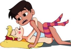 disney marco_diaz missionary_position nipples smooth_skin star_butterfly star_vs_the_forces_of_evil starco striped_legwear tagme thighhighs toe_socks toes