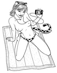 archie_comics gene_gonzales hanna-barbera josie_and_the_pussycats josie_mcoy monochrome nipples tagme