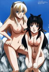 black_hair blonde_hair druaga_no_tou fatina kaaya large_breasts tagme the_aegis_of_uruk