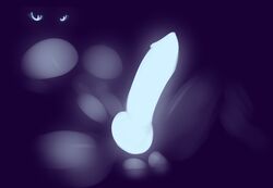 1futa 2019 animal_genitalia animal_penis anthro aurora_(lufty) balls bioluminescence black_fur breasts canid canine canine_penis curvy digital_media_(artwork) erection fur furry futa_only futanari glowing glowing_eyes glowing_penis huge_breasts intersex knot large_penis lufty mammal nude penis simple_background solo