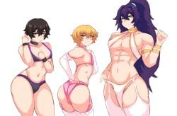 3boys 3femboys femboy femboy_only hong_lu limbus_company littleteze project_moon sinclair_(limbus_company) yi_sang_(limbus_company)