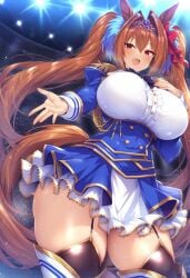 1girls ai_generated animal_ears anthropomorphization artist_request daiwa_scarlet_(umamusume) eyes female hair legs skin tagme umamusume umamusume_pretty_derby young