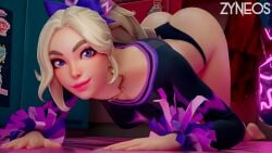 1female 1girls 3d ass ass ass_focus ass_up blonde_female blonde_hair blonde_hair blonde_hair_female cheerleader epic_games female female female_only fortnite fortnite:_battle_royale freckles freckles_on_face haylee_skye_(fortnite) light-skinned_female light_skin lipstick looking_at_viewer nail_polish no_pants on_all_fours on_hands_and_knees painted_nails panties pink_lipstick pink_nail_polish pink_nails ponytail presenting presenting_ass purple_eyes shirt solo solo_female tagme thighs zyneos