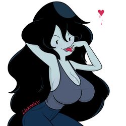 adventure_time blushmallet cartoon_network fangs grey_skin huge_breasts large_breasts marceline straight_hair tagme vampire