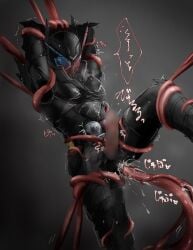 1boy anal anal_juice anal_sex armor armored_male arms_behind_head arms_up belt black_armor blue_eye blush blush blushing_through_mask bodily_fluids censored censored_penis cfoxul0 cum hands_behind_head heart heart heart_symbol heavy_breathing helmet hi_res japanese_text kamen_rider kamen_rider_build kamen_rider_build_(series) leg_up looking_down looking_down_at_self male male_focus male_only mask masked masked_male onomatopoeia orgasm rabbit red_eye restrained restrained_by_tentacles solo sweat sweatdrop sweating tank tentacle tentacle tentacle_in_ass tentacle_on_male tentacle_penetration tentacle_sex tentacles_around_arms tentacles_around_legs text tremble_lines tremble_spikes trembling