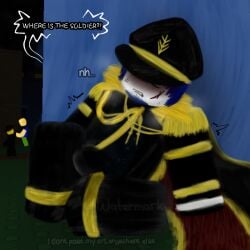 blush boner boner_in_pants breathing_heavily english_text forsaken_(roblox) guest_(roblox) guest_1337_(forsaken) guest_1337_(the_last_guest) hard_cock mafioso mafioso_(forsaken) male male_only noob noob_(forsaken) noob_(roblox) official_alternate_costume penis roblox roblox_game robloxian self_upload sevula_park sitting solo_focus sweatdrop text text_bubble trembling trembling_for_pleasure
