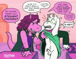 anthro armband assisted_exposure balls bicurious blush bovid bracelet bully bullying caprine clothed clothing clothing_lift deltarune dialogue digital_drawing_(artwork) digital_media_(artwork) dovedog duo english_description english_text erection exposed eyewear female fur genitals glasses horn humanoid_genitalia humanoid_penis humiliation imminent_rape imminent_sex jewelry lesbian_pride_colors lgbt_pride male male/female mammal orientation_play penis penis_humiliation pink_horns pride_colors questionable_consent ralsei ralsei_with_white_fur reptile scalie scarf shirt small_penis small_penis_humiliation spiked_armband spiked_bracelet spikes susie_(deltarune) tail teasing text topwear tunic undertale undertale_(series) undressing unwanted_erection unwanted_exposure wearing_glasses white_body white_fur