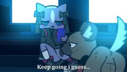 2d_animation aggretsuko animated anthro anus balls bodily_fluids bow_ribbon clitoral clitoris clothed clothing cunnilingus distracted duo electronics female footwear frame_by_frame genital_fluids genitals haida_(aggretsuko) hi_res hip_sway holding_object holding_phone hyena licking loop male male/female mammal mephitid no_underwear oral phone saliva saliva_on_pussy saliva_on_tongue sanrio sex shikabane_(aggretsuko) shoes skunk style_emulation tongue toxis vaginal_fluids vaginal_penetration vulva y_anus