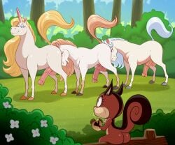 2025 6:5 acorn ambiguous_gender anal animal_genitalia animal_penis anthro ass balls blonde_mane brown_body brown_fur closed_eyes clothing coat equid equine equine_genitalia equine_penis feral food fruit fur genitals half-closed_eyes hi_res horn lonbluewolf male male/male mammal mane multicolored_body multicolored_fur mythological_creature mythological_equine mythology narrowed_eyes nut_(fruit) open_mouth penis plant rodent sciurid silver_mane tan_body tan_fur tan_mane tongue tongue_out topwear tree_squirrel unicorn white_clothing white_coat white_topwear