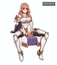 1futa anon_bardos balls blush bulge celica_(fire_emblem) color erection fire_emblem fire_emblem_echoes:_shadows_of_valentia fire_emblem_gaiden futa_only futanari intersex penis red_eyes red_hair solo testicles