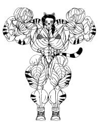 abs e19700 female hair muscular muscular_arms muscular_female muscular_legs muscular_thighs tail