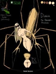 arachne ass blonde_hair monster_girl naked_female spider_girl