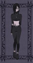 1girls goth goth_fashion goth_girl judy_(sushi_pizza_rrr) looking_at_viewer original_character short_hair sushi_pizza_rrr