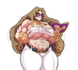breasts chains female gold_chain huge_breasts limbus_company littleteze project_moon rodion_(limbus_company) the_middle_(identity)_(project_moon)