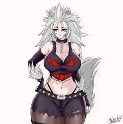 big_ass big_breasts big_breasts big_butt big_thighs big_titties clothing curvaceous curvaceous_female curvaceous_figure curvy curvy_figure curvy_hips female female_focus female_only long_hair mulyshav original original_character vtuber white_hair
