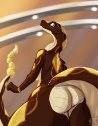 absurd_res anthro ass big_ass big_butt big_tail breasts dahlia_(parkerdude999) female hi_res nude parkerdude999 pit_viper rattlesnake rear_view reptile scalie snake solo tail thick_thighs viper
