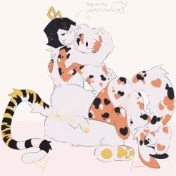 ass asshole fish_tail forsaken_(roblox) fur helmet hug koi_fish lonelykoi male/male male_only naked naked_male ocean_terror ringmaster_(forsaken) roblox roblox_myth robloxian small_balls small_penis tailwag tiger_tail