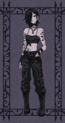 1girls goth goth_fashion goth_girl judy_(sushi_pizza_rrr) looking_at_viewer original_character short_hair sushi_pizza_rrr