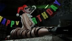 1girls 3d absurd_res areolae ass bare_shoulders batman_(series) big_ass big_breasts birthday blue_eyes boots breasts cake cherry chocolate chocolate_heart chocolate_on_body chocolate_on_breasts clothing curvy dc_comics domino_mask erect_nipples eyelashes eyeshadow female female_focus female_only finger_in_mouth food food_on_body food_play functionally_nude gloves happy_birthday harley_quinn harley_quinn_(classic) harley_quinn_(injustice) high_heel_boots high_heels human i_love_you indoors injustice_2 jester jester_hat large_ass large_breasts lips lipstick long_legs looking_to_the_side makeup netherrealm_studios night nipples nsmonitafw pinup plate pose red_lipstick shiny_skin sitting sitting_on_table solo solo_female splits table thick_lips voluptuous