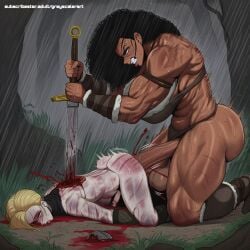 ai_assisted ai_generated ass commission death defeated futa_on_male futanari gore greyscaler guro huge_balls huge_cock intersex male murdered rape raped world_of_lust:_the_spire