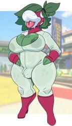 1futa absurd_res ass astralc0de balls big_breasts big_butt bodily_fluids breasts clothing digital_media_(artwork) elemental_creature flora_fauna fur futanari genital_fluids genitals green_body herm hi_res huge_butt humanoid intersex lips mario_(series) nintendo nipples penis piranha_plant plant short_stack simple_background smile solo sweat thick_lips thick_thighs wide_hips