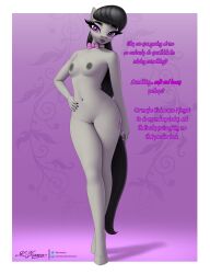 absurd_res anthro areola artist_logo artist_name black_eyeliner black_hair bow_tie bow_tie_only breaking_the_fourth_wall breasts clearvision colored_nails cutie_mark dialogue earth_pony english_text equid equine eyebrows eyelashes eyeliner female fingernails flat_chested friendship_is_magic fur gradient_background grey_areola grey_body grey_fur grey_lips grey_nipples hair hands_on_hips hands_on_own_hips hasbro hi_res hooves horse lips logo looking_at_viewer makeup mammal mostly_nude my_little_pony nails navel nipples nude nude_anthro nude_female octavia_(mlp) open_mouth pattern_background pink_eyes pink_fingernails pink_nails pony pussy signature simple_background small_breasts solo subscribestar_url surprised_expression talking_to_viewer text url vulva