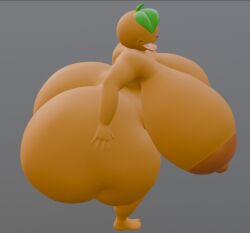 1girls 3d 3d_(artwork) ass barefoot breasts citrus_(orangejuicemann) closed_eyes completely_nude completely_nude_female female female_only full_body huge_ass huge_breasts naked naked_female nude nude_female orangejuicemann smile solo solo_female tongue tongue_out