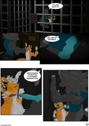 absurd_res anal anal_orgasm anal_sex anthro ass bodily_fluids bondage canid canine canis collar comic cum dominant dominant_anthro dominant_male drone dronification duo ejaculation english_text fox genital_fluids hands-free hi_res icehuskagon leash looking_pleasured male male/male mammal master nude orgasm page_number penetration petplay plug plug_(sex_toy) plug_insertion roleplay sex sex_toy slave submissive text wolf