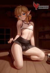 1boy 2d ai_generated ass barefeet big_ass crossdressing crossdressing_male erection erection_under_clothes erophoenix feet full_body link looking_at_viewer looking_back male male_focus navel nude otoko_no_ko pale_skinned_male patreon_username pointy_ears skirt smile soles solo solo_male sweat the_legend_of_zelda thick thick_thighs toes uncensored