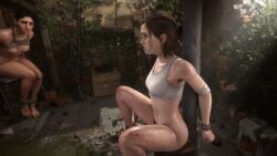 2girls 3d athazel dina_(the_last_of_us) ellie_(the_last_of_us) ellie_williams forced half-dressed kidnapped naughty_dog nude source_filmmaker the_last_of_us the_last_of_us_2 tied_arms tied_hands tied_up
