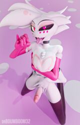 3d_(artwork) 4_arms angel_dust animal_humanoid anthro arachnid arachnid_humanoid armwear arthropod arthropod_humanoid choker clothed clothing demon digital_media_(artwork) drboumboom32 elbow_gloves erection femboy genitals gesture gloves handwear hazbin_hotel hellaverse hi_res humanoid humanoid_genitalia jewelry kneeling legwear looking_at_viewer male multi_arm multi_limb necklace open_mouth penis solo spider suggestive suggestive_gesture thigh_highs tongue tongue_out white_body
