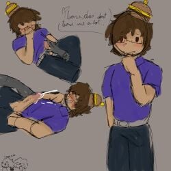 007n7_(forsaken) anon bad_handwriting clothed cum embarrassed forsaken_(roblox) hard_on jerkingoff_another male penis penis_out roblox roblox_game robloxian self_upload tagme tagme_(artist) y/n