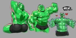 2023 abs ass_cleavage back_view bara bubble_butt dirtymache gay muscular muscular_anthro muscular_arms muscular_ass muscular_back muscular_legs muscular_male shorts six_pack solo solo_focus solo_male spotify tagme tagme_(artist) topless