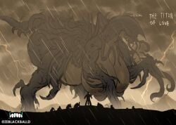 arachnid areola areolae big_belly breasts eldritch eldritch_abomination eldritch_being eldritch_horror eyes_open giantess gigantic_breasts goddess huge_areolae huge_arms huge_ass huge_belly huge_breasts huge_nipples lust male multi_eye multiple_boys rain raining sex_giants sex_gods smaller_human smaller_male tentacle tentacles the_titan_of_love_(zeblackballd) zeblackballd_(artist)