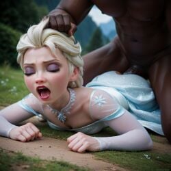 ai_generated anal anal_sex bbc beautiful black_cock dark-skinned_dom elsa_(frozen) frozen_(film) frozen_2 fucked fucked_from_behind ontop queen