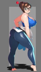 1girls asian ass barefoot big_ass blizzard_entertainment cameltoe chubby cleavage curvy dixi-q erect_nipples feet female female_only glasses huge_areolae huge_ass huge_breasts mei_(overwatch) mei_ling_zhou overwatch puffy_nipples solo thick_lips thick_thighs toes voluptuous wide_hips