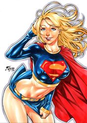 1girls 2019 argoan belly_button belt bent_forward big_breasts blonde_hair blue_eyes blue_shirt blue_skirt breasts busty cape curvaceous curvy dated dc dc_comics ed_benes_studio erect_nipples erect_nipples_under_clothes eyeshadow female female_only fred_benes justice_league kara_zor-el kryptonian large_breasts leaning_forward long_hair makeup mascara messy_hair midriff navel nipple_bulge nipples outline panties pinup red_cape red_lips red_lipstick revealing_clothes shiny_clothes shirt signature simple_background skirt skirt_lift skirt_tug solo stomach supergirl superheroine superman_(series) thighs tight_clothing traditional_media_(artwork) upskirt voluptuous white_background white_panties yellow_belt