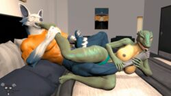 16:9 3d 3d_(artwork) animated breasts canid connivingrat digital_media_(artwork) female foot_fetish foot_lick foot_suck forked_tongue furry furry_only gif licking male mammal masturbation non-mammal_breasts panties penile penile_masturbation penis petruz reptile scalie straight sucking toe_suck toes tongue tongue_out