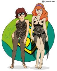 2d 2girls daphne_blake female female_only hanna-barbera princesspinups scooby-doo tagme velma_dinkley