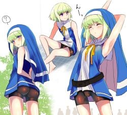 androgynous ass bob_cut bridget bridget_(guilty_gear)_(cosplay) crossdressing femboy lio_fotia promare short_hair tight_clothing twink