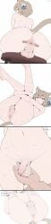 1boy 2boys after_anal ai_generated anal animal_ears anus ass bangs blush bow brown_hair cat_ears cat_tail comic completely_nude disembodied_penis english_text femboy feminine_male feminization flaccid flower folded gaping hair_between_eyes hair_flower hair_ornament huge_ass hugging_own_legs imminent_anal legs_up looking_at_viewer lying male male_focus male_only mating_press multiple_boys navel nude otoko_no_ko penis perineum ribbon sex short_hair simple_background sissy sitting small_penis solo_focus sondu speech_bubble spread_anus stool sweat tail testicles trap twink white_background yaoi yellow_eyes