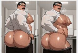 ai ai_generated bara big_ass big_breasts big_butt boss civitai daddy gay gay_male huge_ass huge_breasts huge_butt khlibina looking_at_viewer male male_focus male_only mature mature_male older_male sweaty_ass