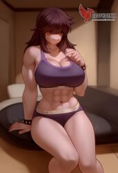1girls 2d ai_generated ass barefeet big_ass big_breasts breasts closed_eyes deltarune erophoenix feet female female_focus full_body looking_at_viewer midriff navel neutral_expression patreon_username purple_skin reptile scalie solo solo_female susie_(deltarune) sweat thick thick_thighs toes uncensored