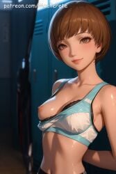 ai_generated anime beautiful beauty blush breasts chie_satonaka cleavage cute eyes female flat_belly girl girly high_quality high_resolution highres human long_hair love maellepetite medium_breasts naked nsfw nude nude_female nudity oil oiled oiled_body oiled_skin persona persona_4 petite petite_body petite_female pose shiny_skin skinny slim slim_waist small_breasts teenage_girl uncensored young