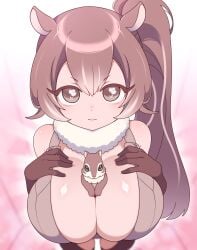 100_kanojo animal_ears breasts erigod71 female from_above huge_breasts kimi_no_koto_ga_dai_dai_dai_dai_daisuki_na_100-nin_no_kanojo looking_at_viewer original_character squirrel squirrel_ears the_100_girlfriends_who_really_really_really_really_really_love_you