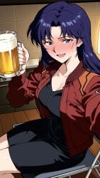 ai_art ai_assisted ai_generated ass belly belly_expansion big_ass big_belly big_breasts curvy dark_hair drunk female female misato_katsuragi neon_genesis_evangelion neopn_genesis_evangelion nude pregnant pub red_eyes voluptuous voluptuous_female white_skin