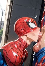 abs ai_generated balls biceps big_balls big_penis blowjob blush bodysuit deepthroat erection gay male male/male male_only marvel marvel_rivals mask masked_male muscular muscular_male penis penis_in_mouth spider-man spider-man_(marvel_rivals) spider-man_(series) toned_body toned_male torn_bodysuit twall97