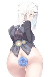 1girls anal_only_maebari ass bottomless buttplug maebari no_panties rosebud ruchan yixuan_(zenless_zone_zero) zenless_zone_zero