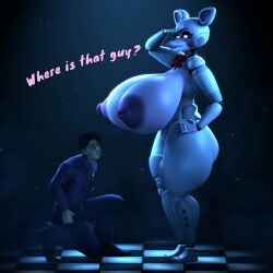 1boy 1girls 3d 3d_(artwork) ass ass_bigger_than_head big_ass big_breasts big_nipples big_thighs breasts breasts_bigger_than_head breasts_out female five_nights_at_freddy's five_nights_at_freddy's:_sister_location fnaf fox fox_girl funtime_foxy_(fnaf) funtime_foxy_(fnafsl) glowing_eyes huge_breasts large_ass large_breasts larger_female male meme meme_reference nude nude_female phynitron scottgames source_filmmaker white_body yellow_eyes